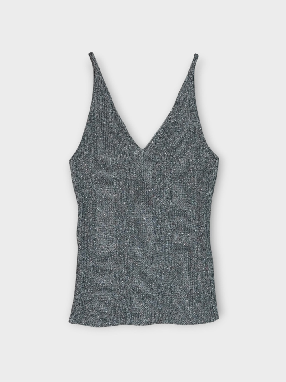 Grey Ribbed Tank | Vintage